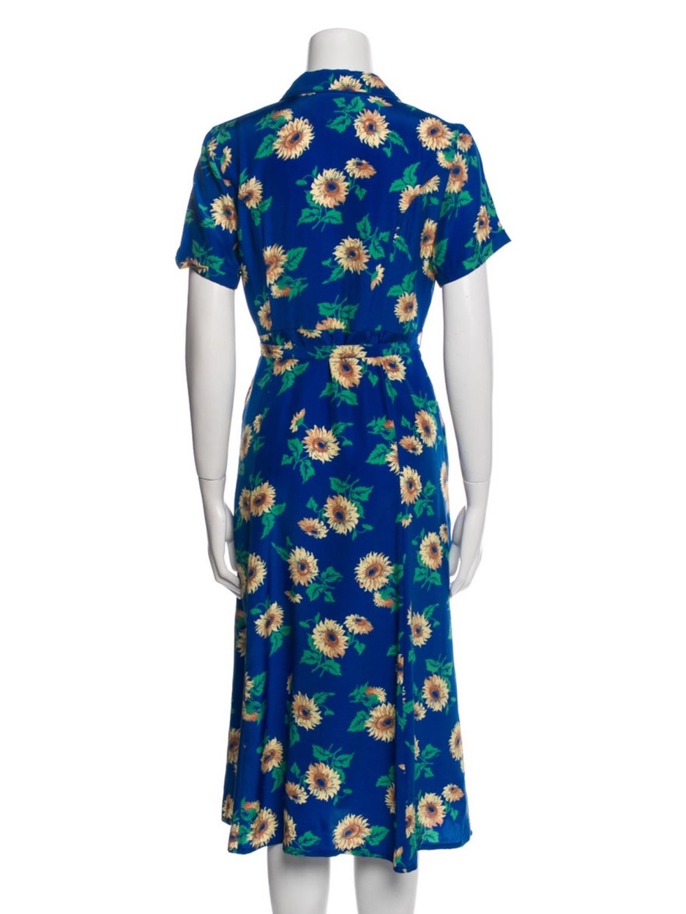 HVN Maria Dress in Blue Sunflower - Picture 5 of 8